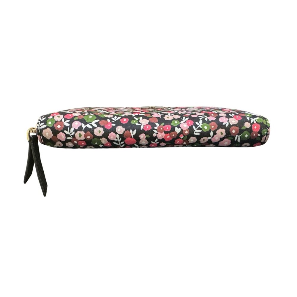 Kate Spade Black Floral Zip-Around Wallet w/Gold-Tone Accents - Picture 6 of 8